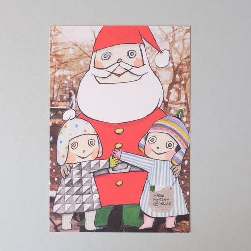 post card 「Christmas card 子供たちとサンタ」no.52