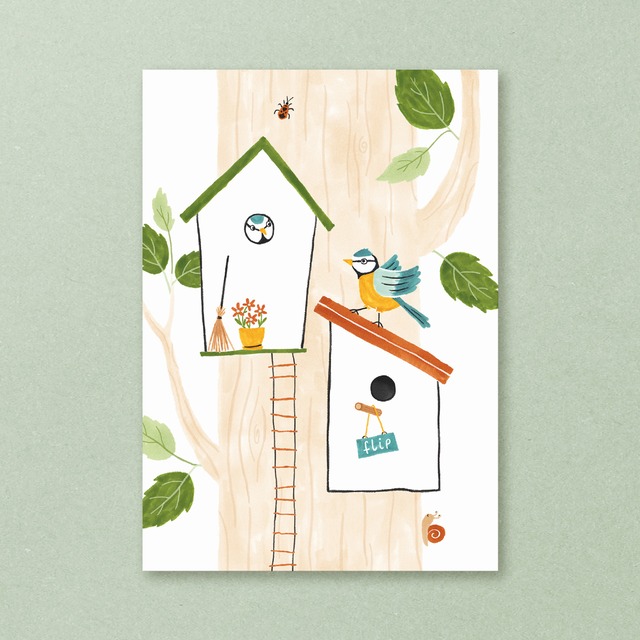 【ポストカード】バードハウスのメッセージカード
