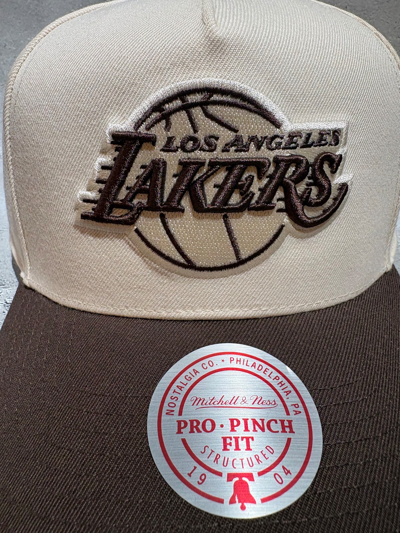 Mitchell＆Ness/ミッチェルアンドネス NBA ロサンゼルス・レイカーズ キャップ クリーム