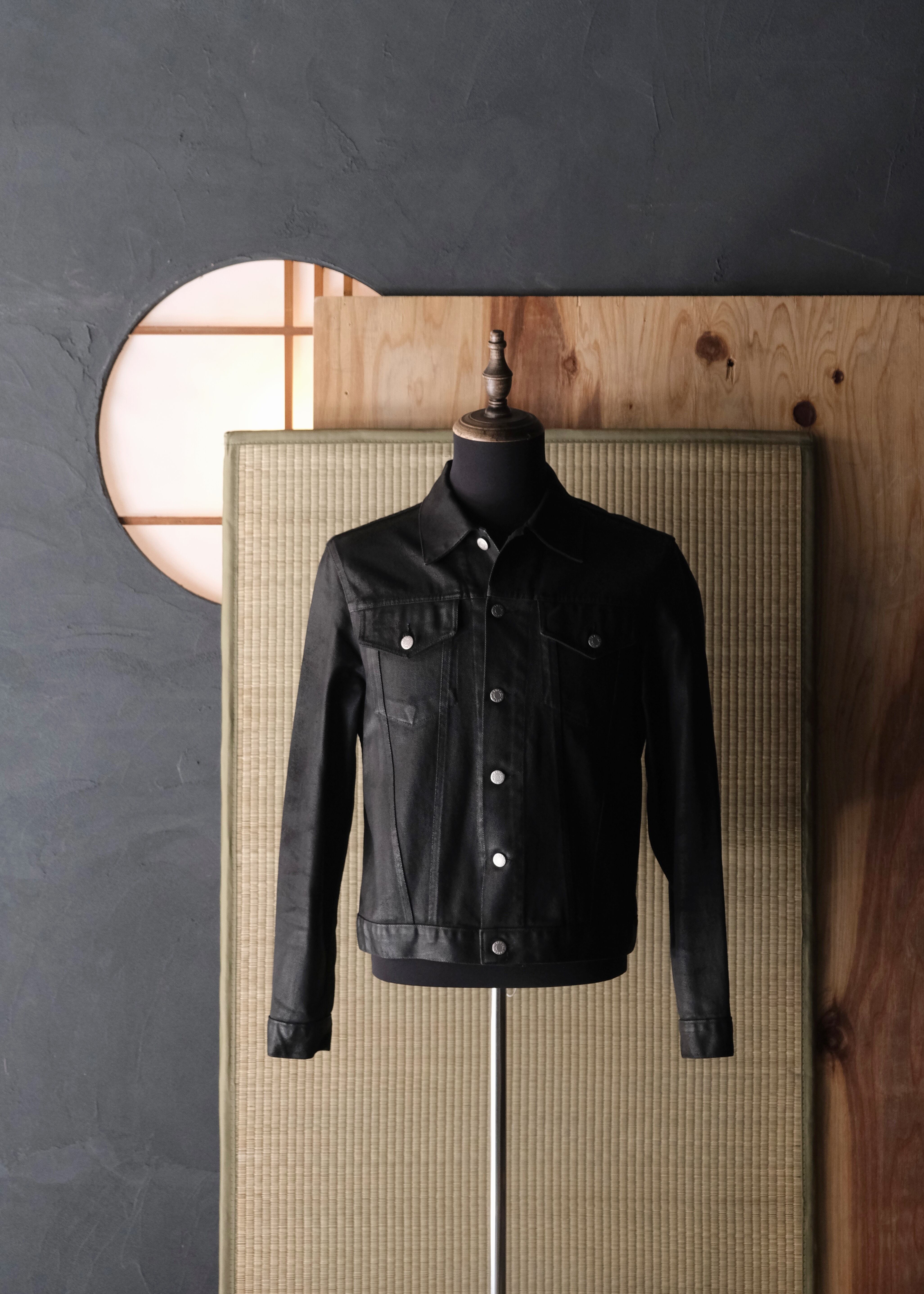 HELMUT LANG JEANS 1999 coated black denim jacket | CETTEN 