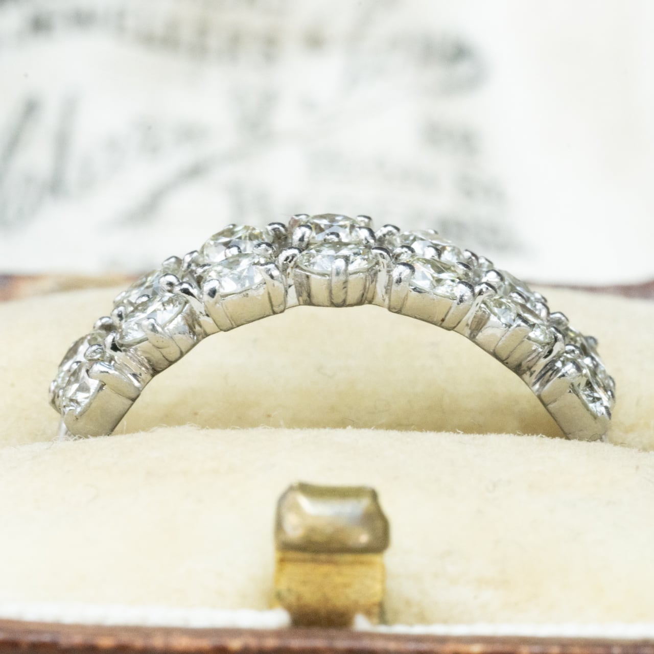 Pt900 ダイヤモンドリング 計1.00ct｜2列に並ぶクラスターデザイン