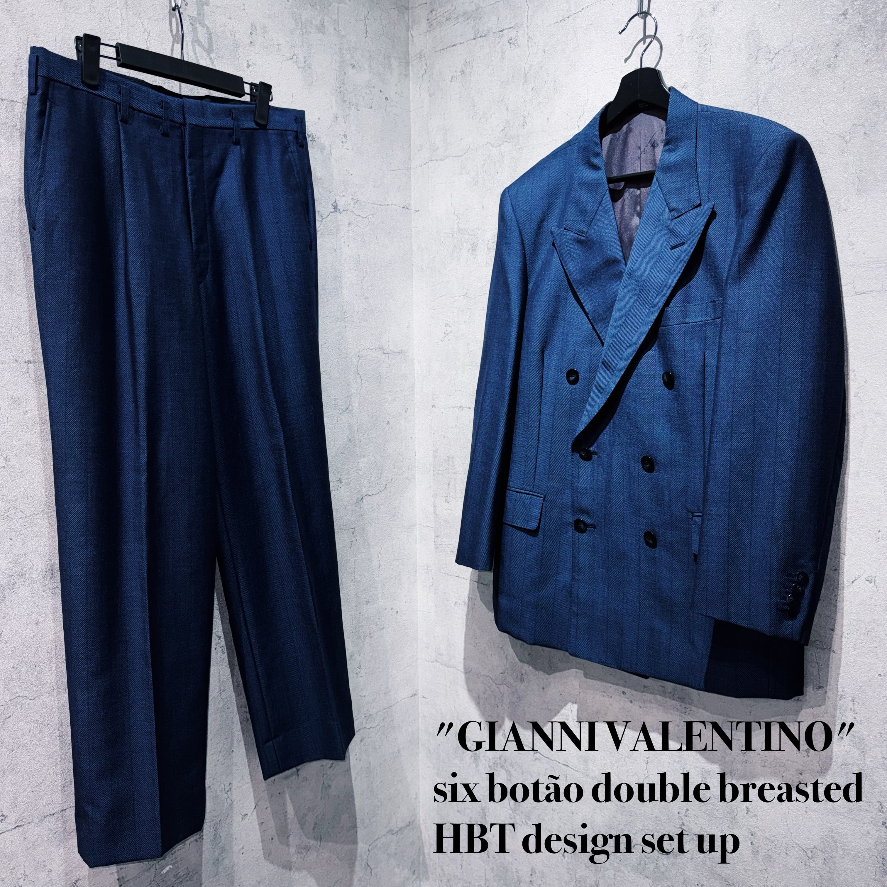 "GIANNI VALENTINO"six botão double breasted HBT design set up