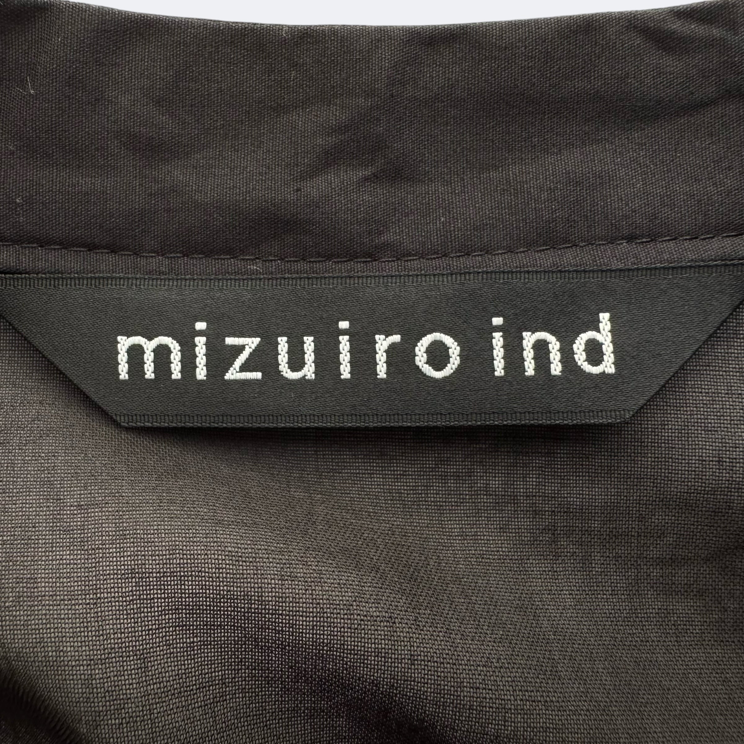 mizuiro ind シアーショルダーワンピース ブラック コットン 日本製