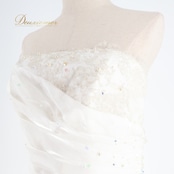 ウエディングドレス ワンピース ウェディングドレス 結婚式 花嫁 前撮り OARGE リボン 白 撮影 披露宴 挙式 ホワイト系 結婚式場 おしゃれ 可愛い 美しい レース 背面リボン ビーズ装飾 丈長 ドレスアップ フォーマル パーティー