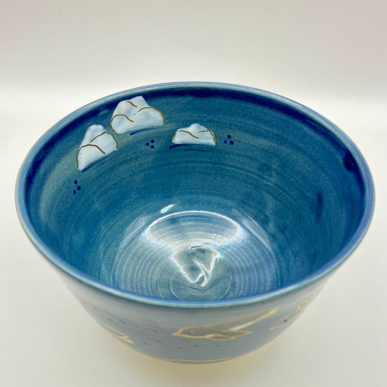 新品】茶碗 紺釉 ペンギン 東山深山 紙箱入 | 茶道具 錦玉堂