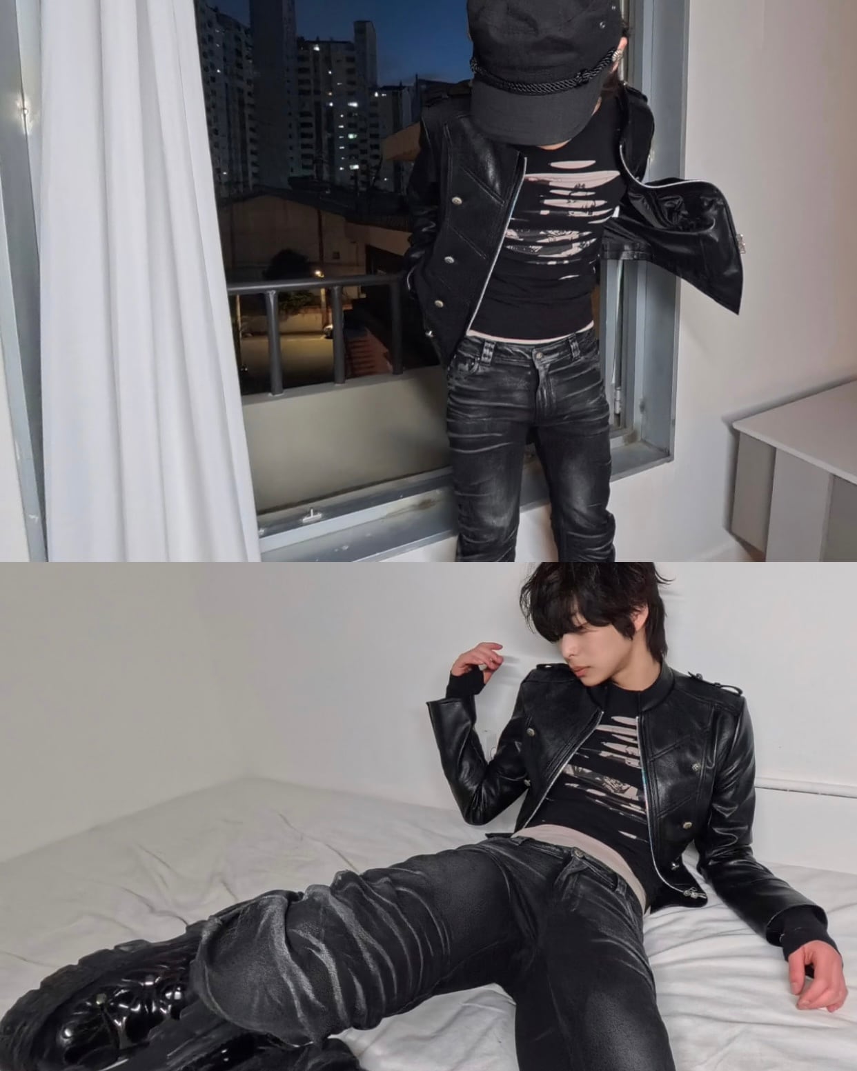 即納】RADIANT / LECYTO shadow washed curved denim pants | 韓国