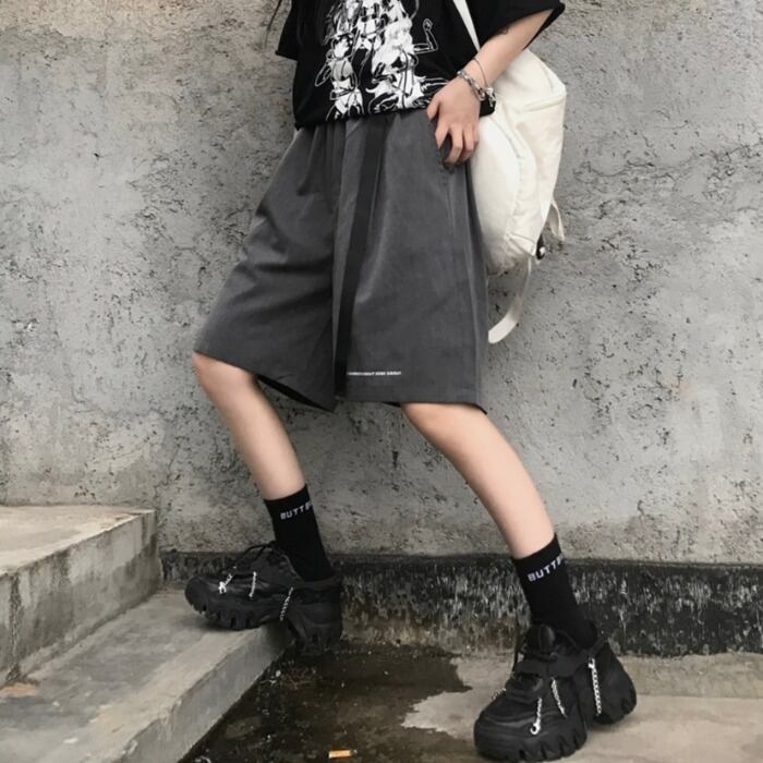 サマールーズショーツ スタイルスタンダードソリッド カラーカジュアルパンツ レトロ ストリート 夏物 ブルマー ソリッドカラー ケッペル47589562174