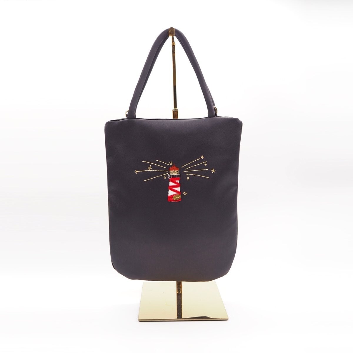 Demodee デモデ　アップリケサテントートバッグ　(DOLL-GREY) Demodee デモデ アップリケサテントートバッグ (DOLL-GREY