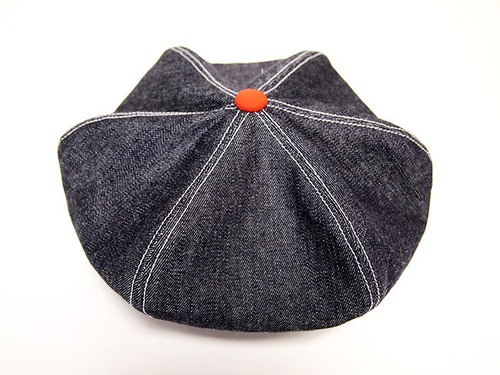 リバーシブル ベレー帽 54㎝ "REVERSIBLE BERET" (DENIM× WHITE HICKORY 50)