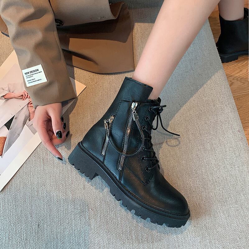 ブーツウィンターレッドブラックカジュアルジッパーアンクル 靴 シューズ 冬物 部族の婦人靴52345953792