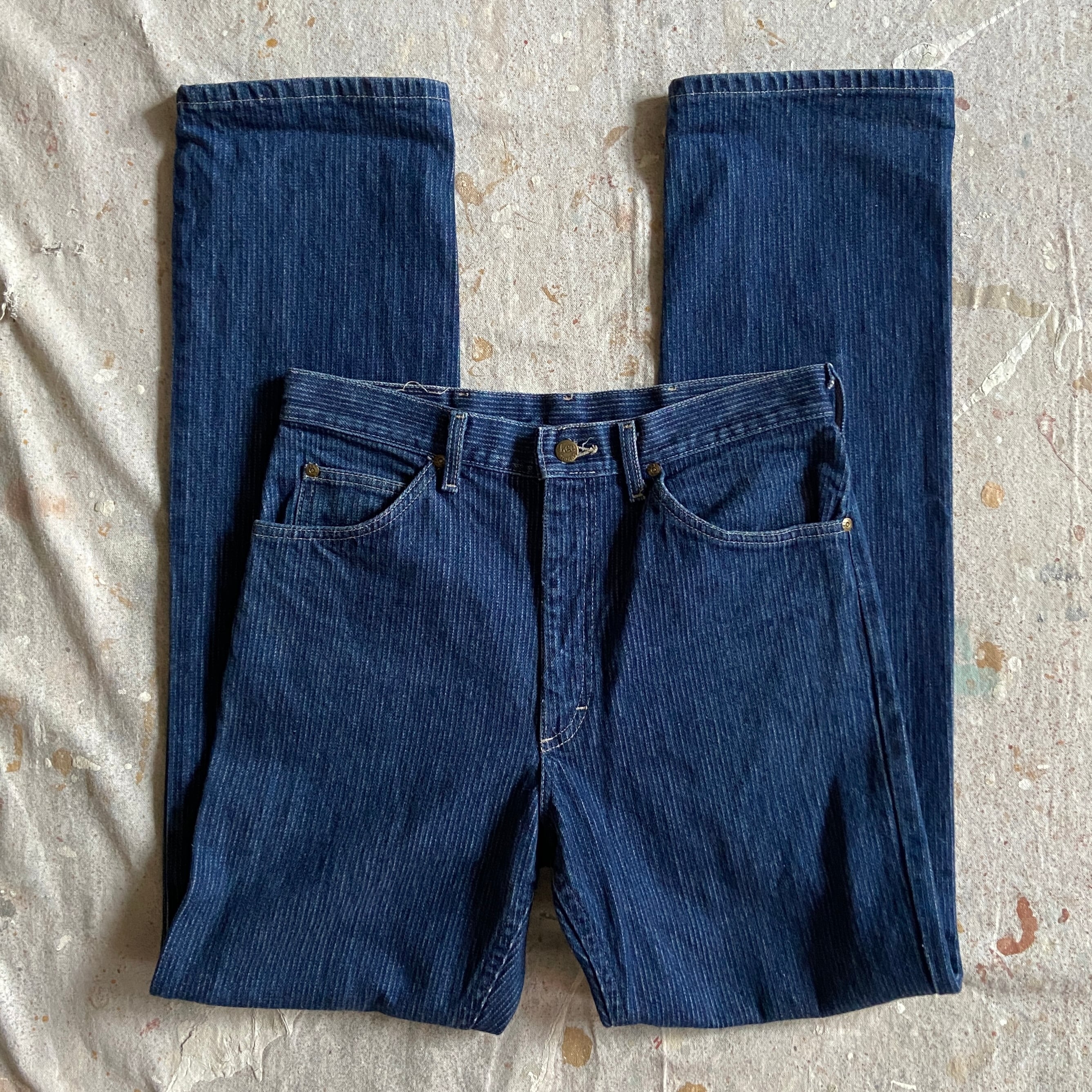 1980s Lee 200-3143 Stripe Denim Pants W32L34 Made in USA G034