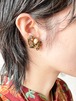 Vintage Coro Dark Gold Botanical Earrings