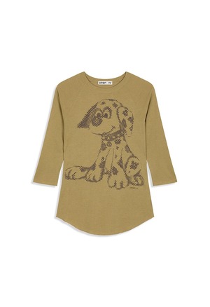 [OPEN YY] PET CLUB DALMATIAN DOODLE TEE, MUSTARD 正規品 韓国ブランド 韓国通販 韓国代行 韓国ファッション オープン ワイワイ 日本 店舗