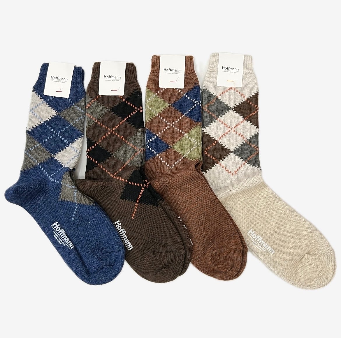 ウール&コットン エックスマシーンアーガイル ソックス《Hoffmann