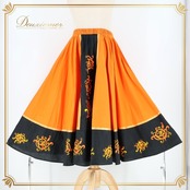 フォークダンス 衣装 スカート オレンジ系 チャコット Chacott 刺繍 橙 黒 チロリアン チロルスカート カントリー 鮮やか 華やか かわいい ダンス衣装 イベント 練習 レッスン ブラック系