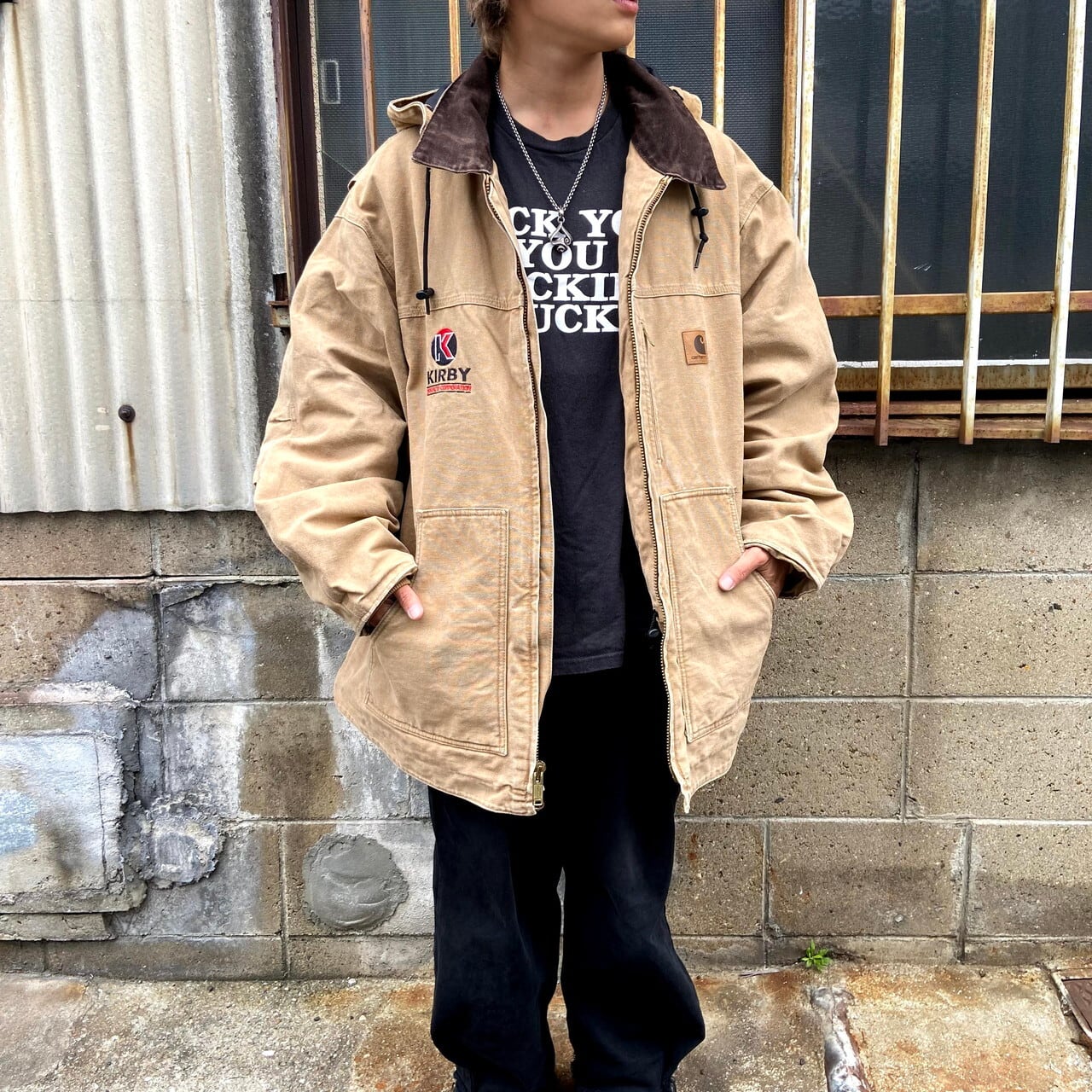 ビッグサイズ Carhartt カーハート 企業ロゴ刺繍 フード メンズ3XL