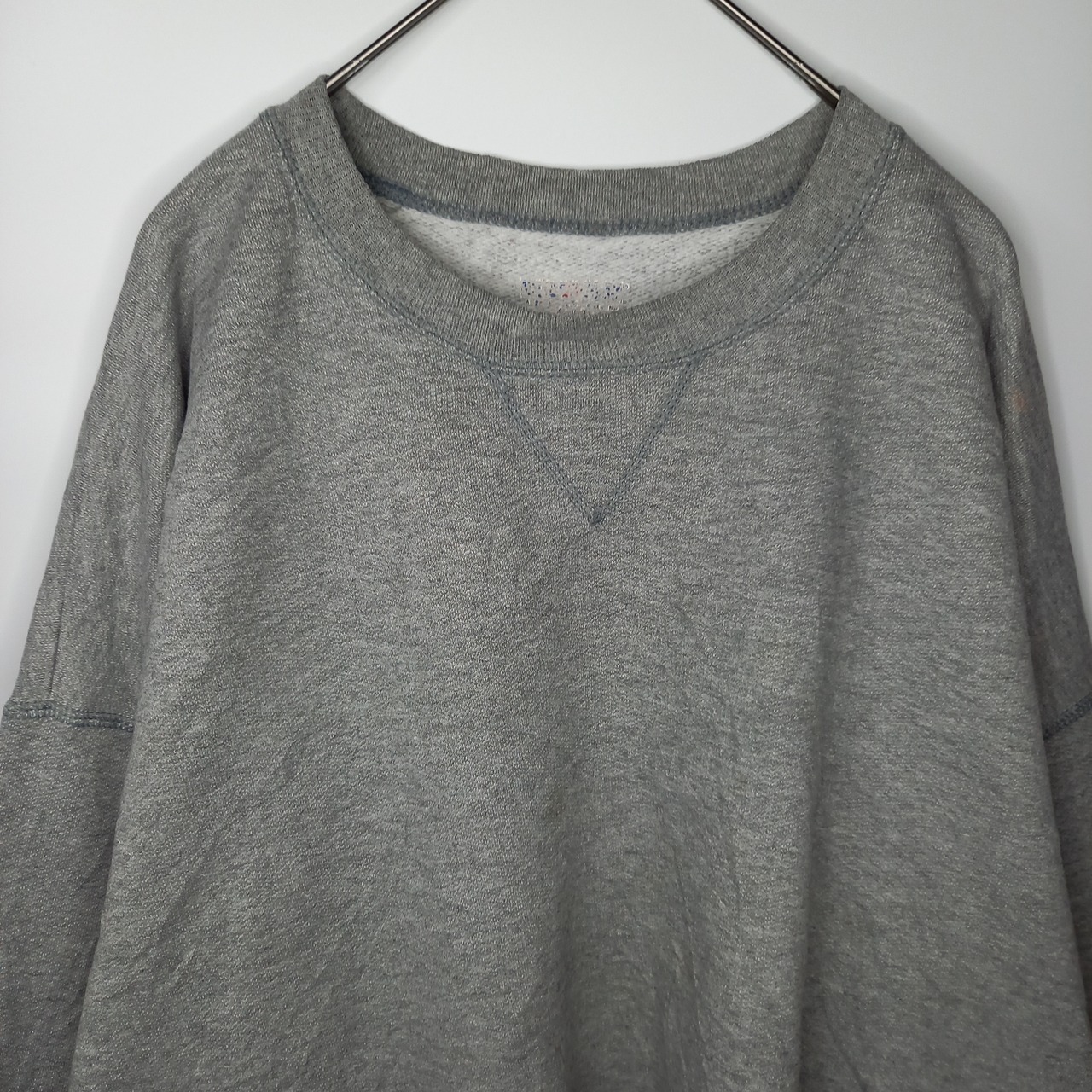 クルーネック　スウェット　ガゼット　トレーナー　無地　太アーム