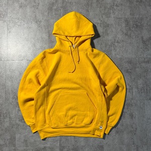 00s Russell Hoodie 無地 イエロー ounce Mid M / 身幅54 着丈59cm