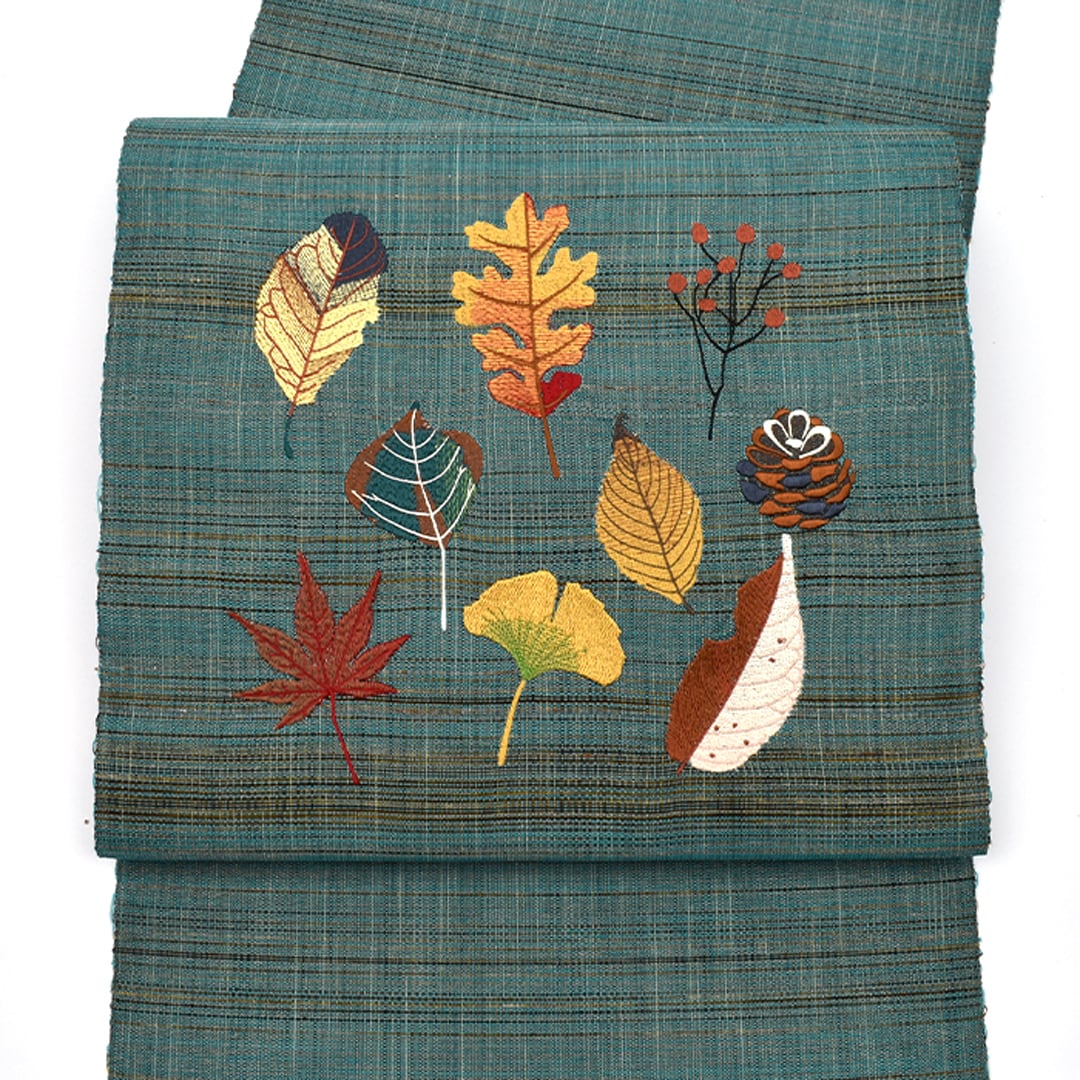 名古屋帯]西陣織 刺繍 錦秋の香 九寸帯 正絹 日本製(商品番号:21644