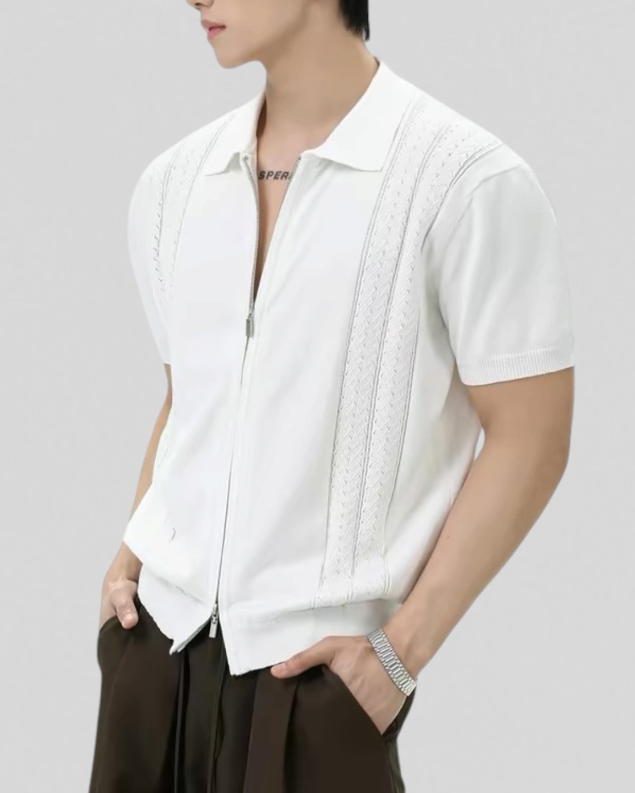 Sculpt Fit Zip Knit Polo（100％/40％/0％）