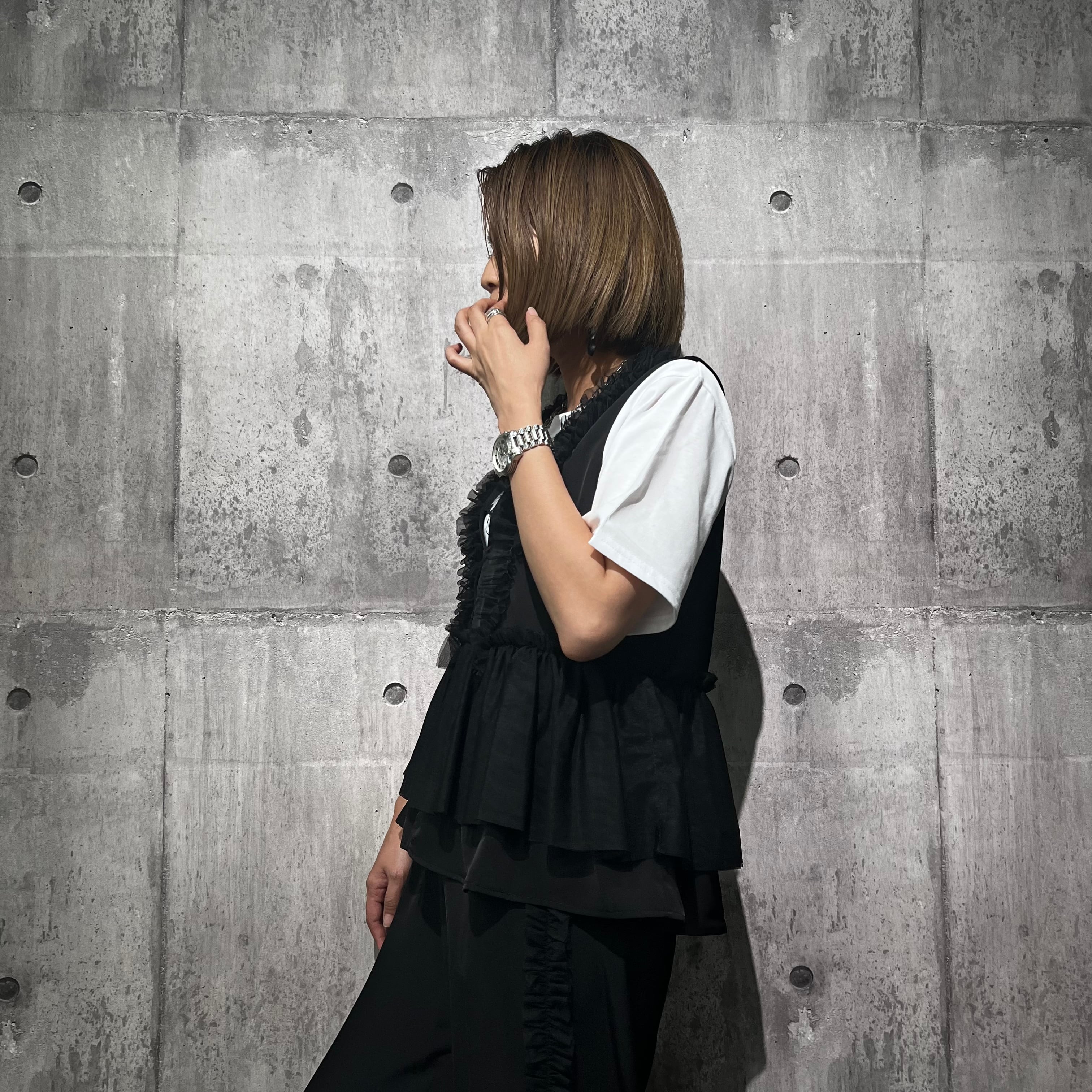 チュールフリルジレ×パンツセットアップ | SLOVNENYA スロヴネンヤ