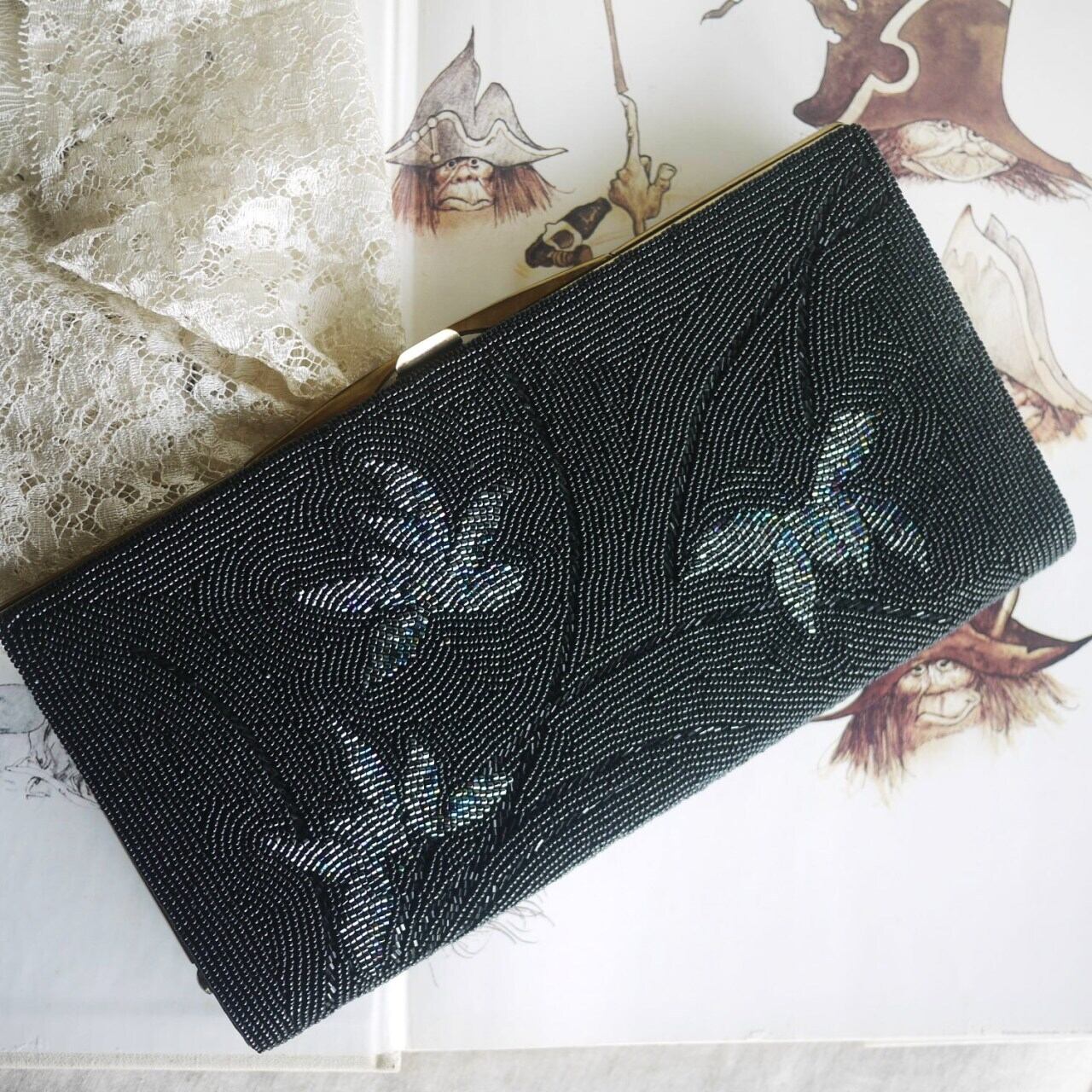 蘭 ビーズバッグ 総ビーズ 日本