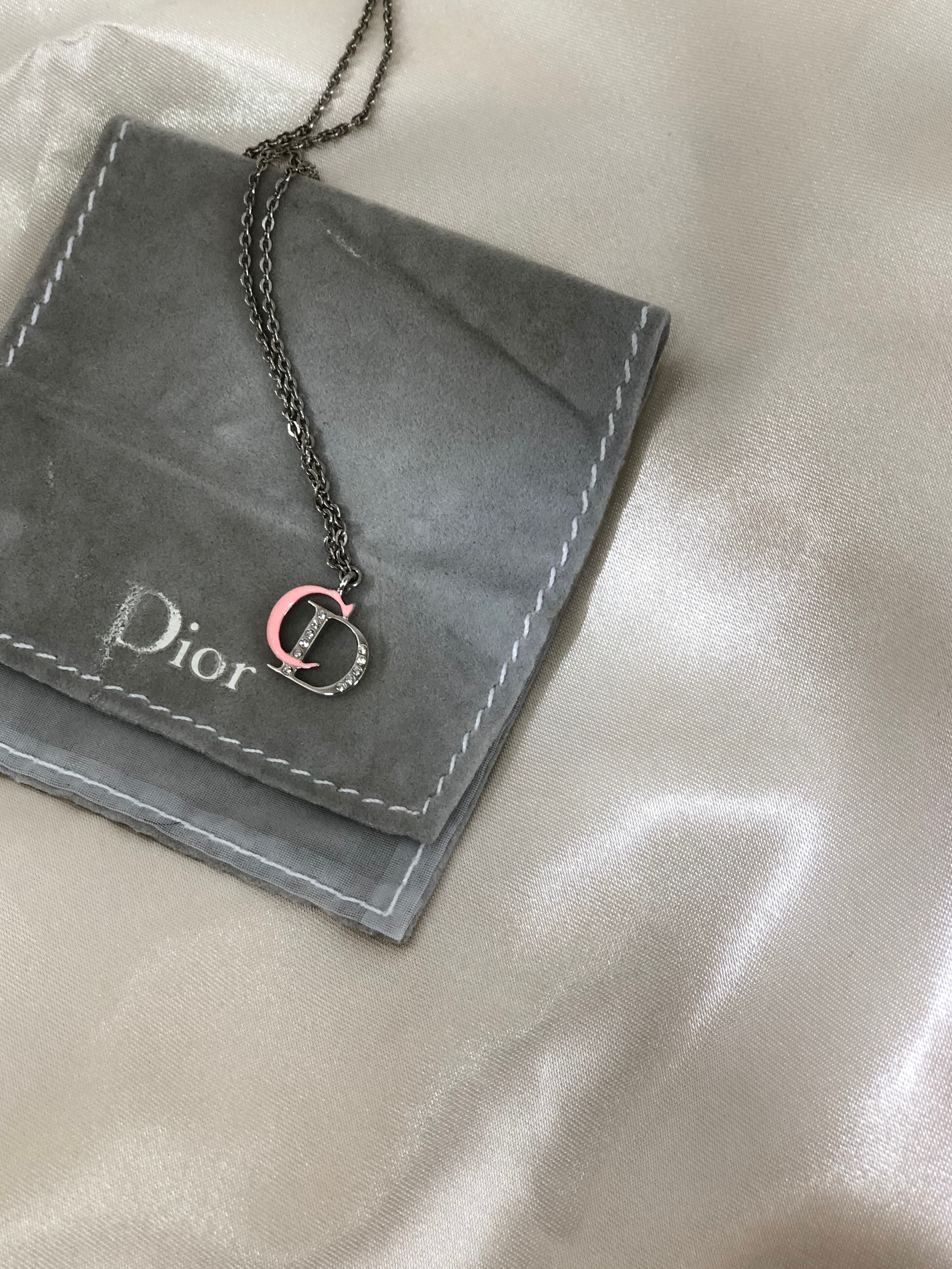 Christian Dior クリスチャン ディオール CD カラーストーン ネックレス ピンク シルバー vintage ヴィンテージ オールド  nya2c5   VintageShop solo powered by BASE