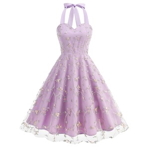 スプリング・メドウ・ミスト  フラワー刺繍ドレス　M25175