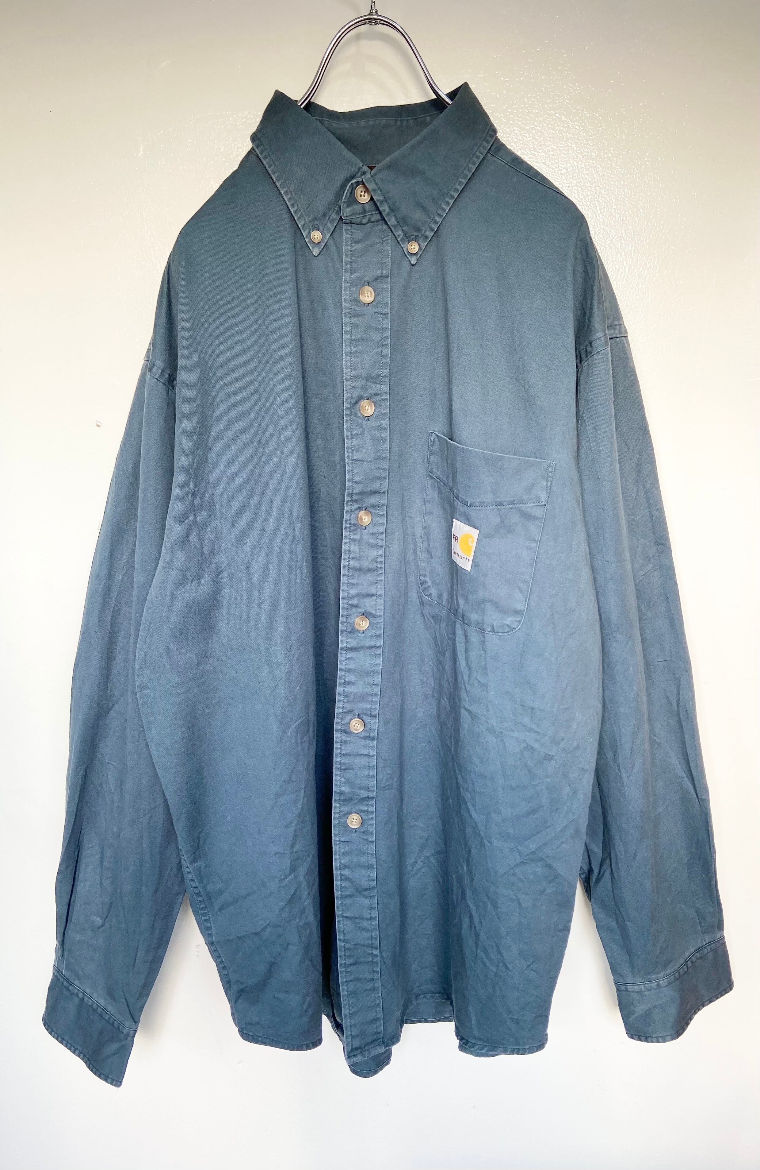 vintage古着 Carhartt/カーハート 長袖シャツ ミントブルー ビッグシルエット Cロゴ | 【古着  らくふる】ビンテージ&リメイク専門のオンライン古着SHOP powered by BASE