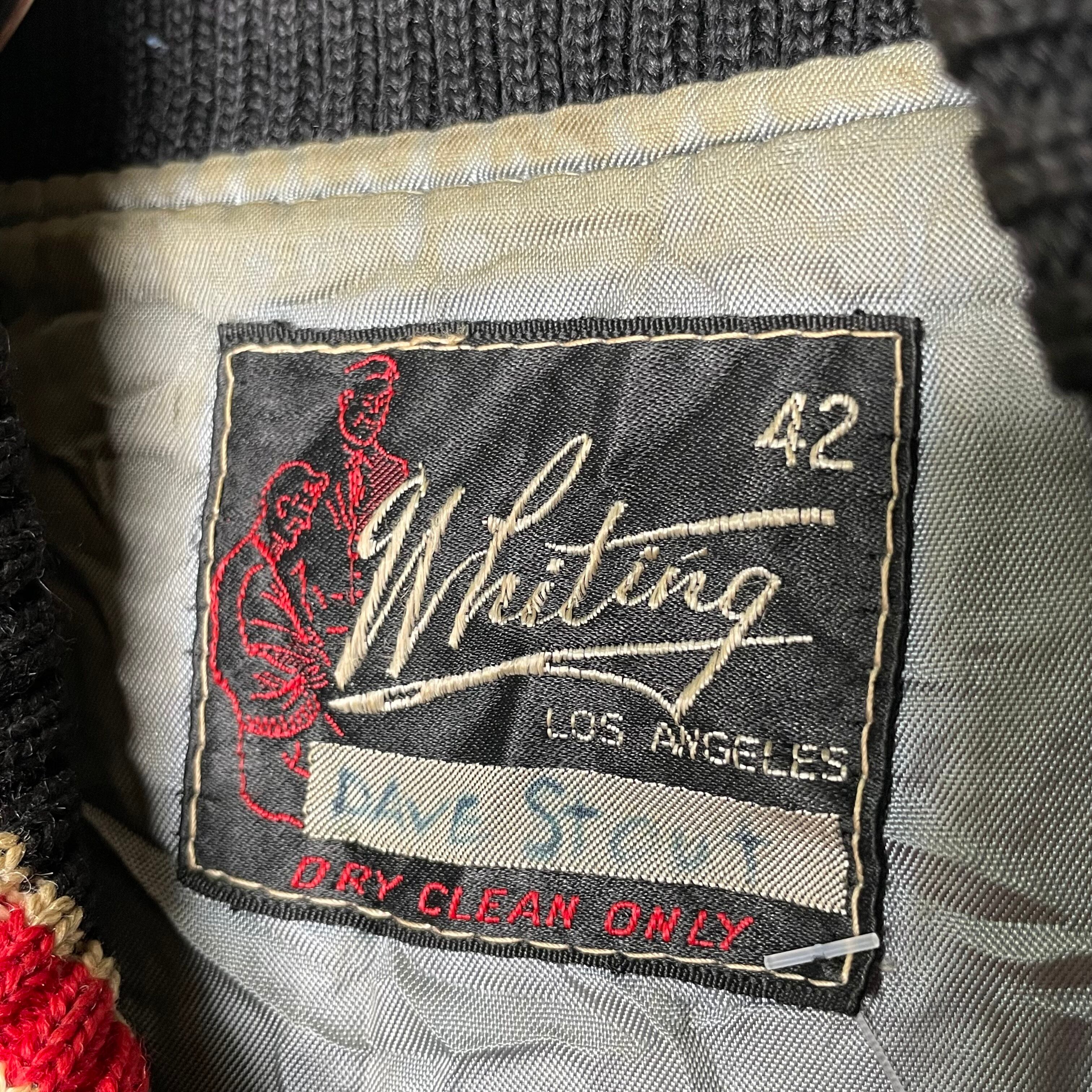 Whiting スタジャン L ラインリブ 袖レザー キルティング アウター 