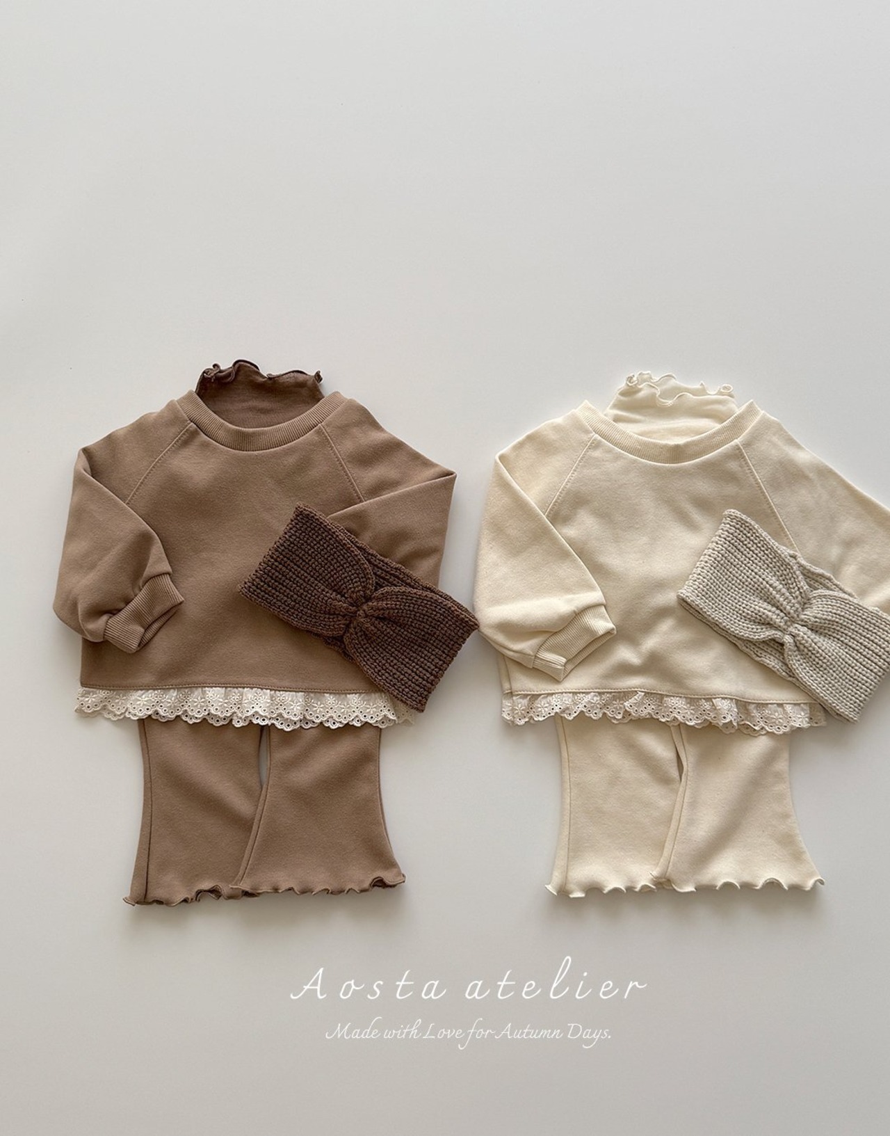 【Aosta】ジェリーフレアパンツ アイボリー 70~110cm - 6