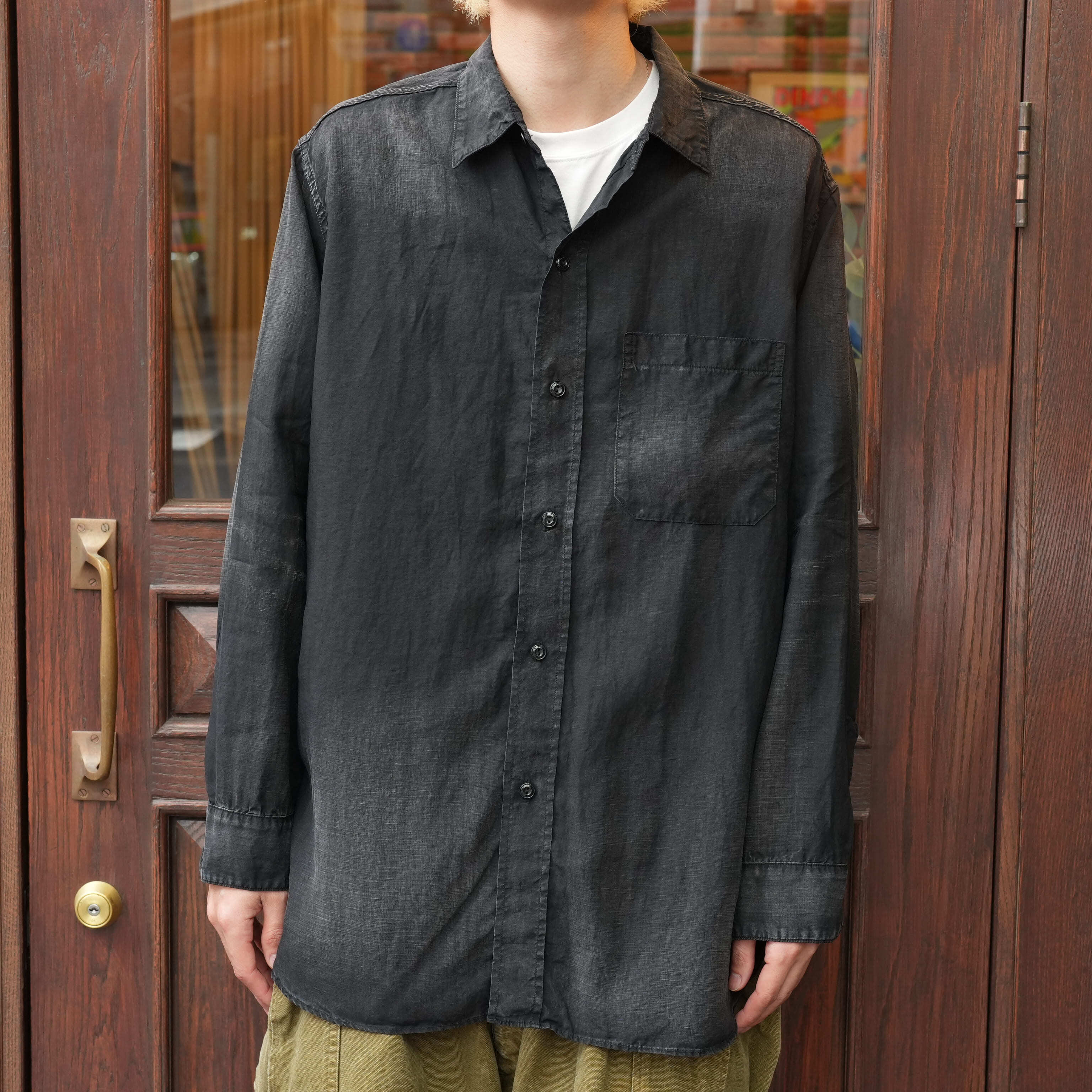 HERILL(へリル) 26SS "U.S.N Linen Shirt" -Black-