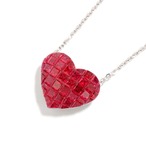 ミステリーセッティング ルビー ネックレス K18(WG) / 3.200ct