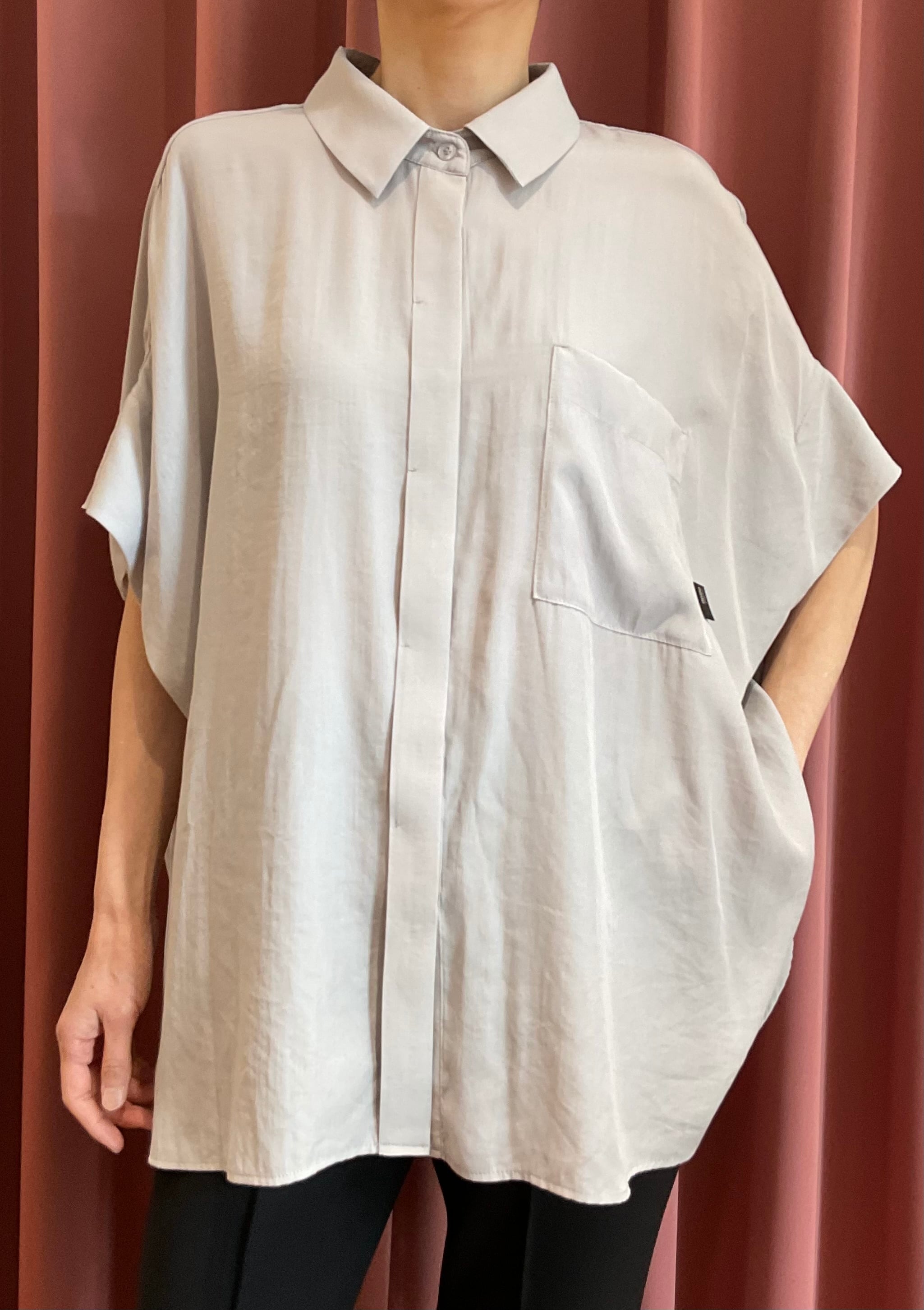 ayane アヤン オーバーサイズトロミシャツ シルバーグレー | セレクト