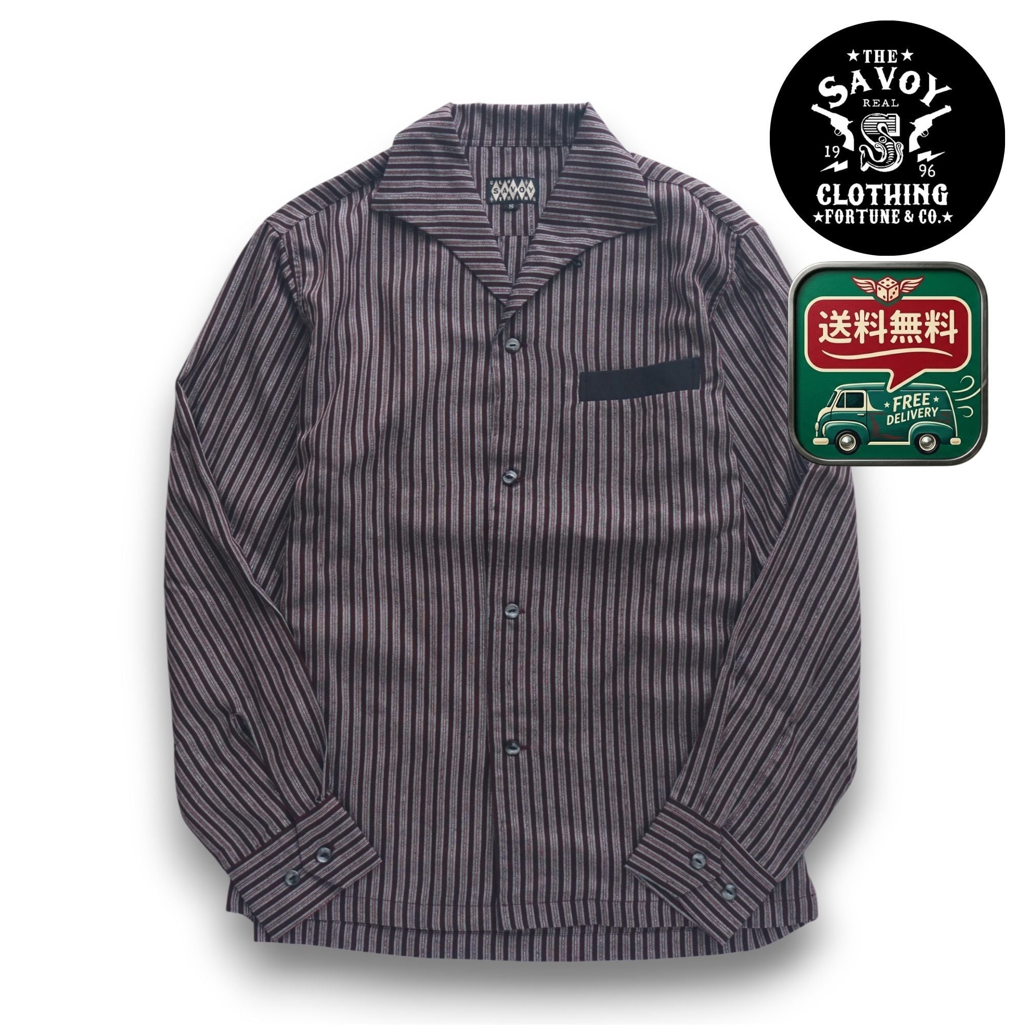 シャツ 長袖 メンズ ロカビリーファッション Lame Stripe Italian