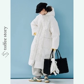 【2color】心躍る冬を演出する:モード感溢れるフリルたっぷりハイエンドダウンコート i0510