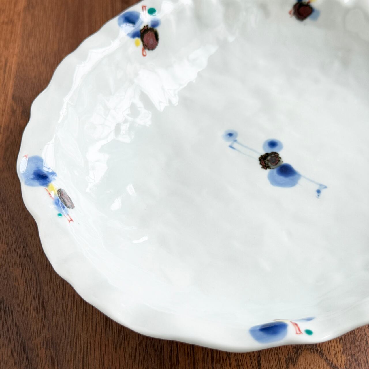 松尾貞一郎 ｜ 楕円鉢 23.5cm（染錦錆丸紋） 貞土窯・有田 | にっこう