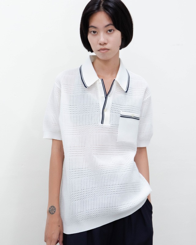 1980s mesh knit polo