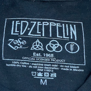 【Led Zeppelin】MEXICO製 バンド Tシャツ オフィシャル バンt ロックt レッドツェッペリン ジミーペイジ ロバートプラント ボンゾ プリント ロゴ M US古着