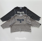 【取寄/韓国直送】Elly molly Worth it チェーンTシャツ|秋服|韓国子供服|26/AT