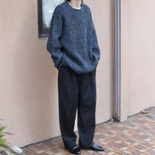 silk blend marble nep raglan sleeve wool knit