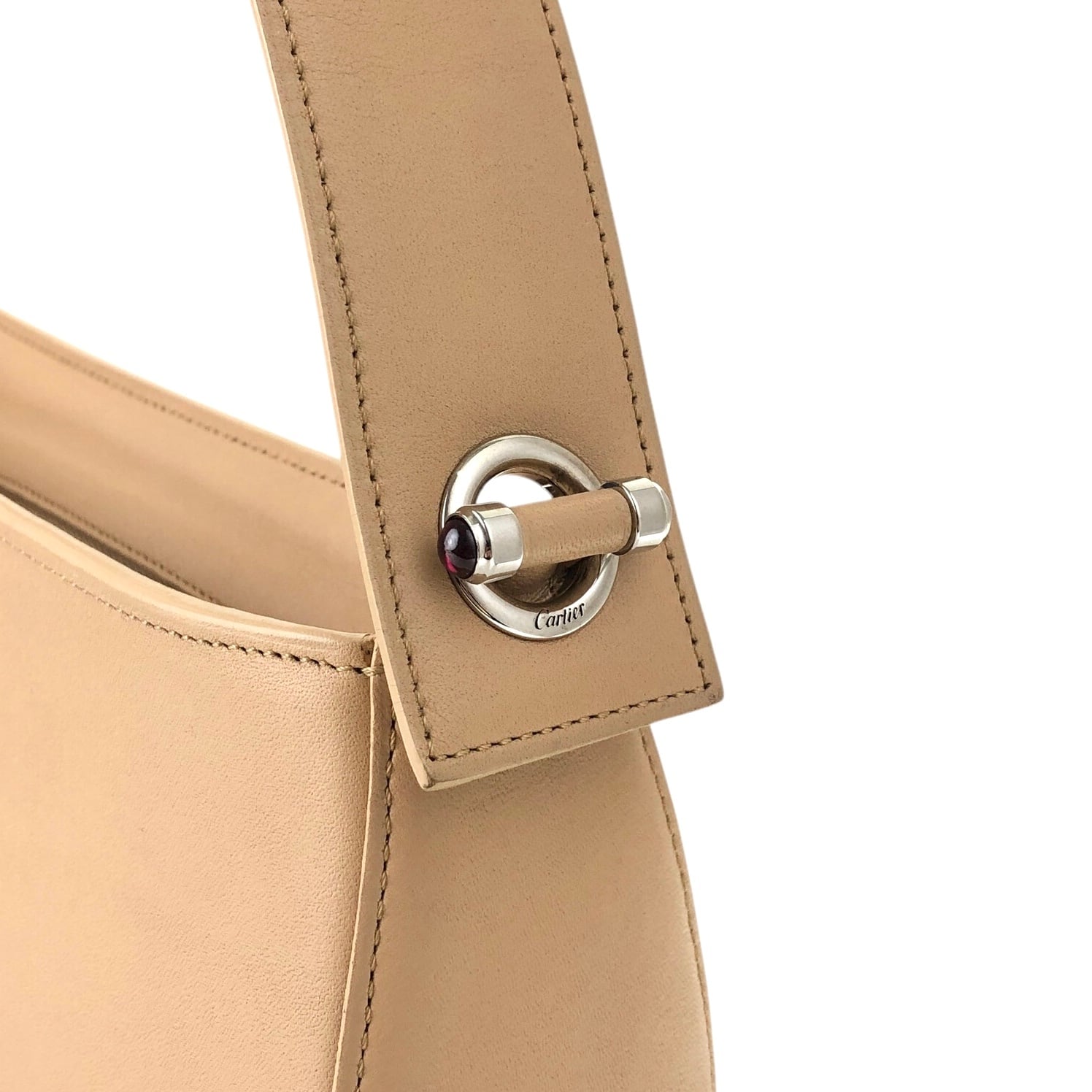 Cartier　カルティエ　カボション　トートバッグ　レザー　ベージュ Cartier カルティエ ハンドバッグ ベージュ カボション レザー