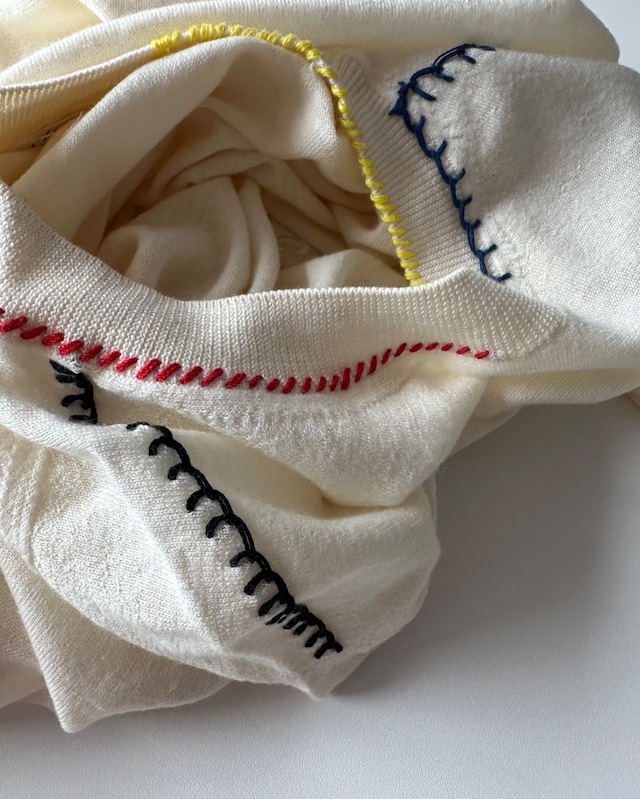 CÉLINE by Phoebe philo　COLOR STITCH DETAIL KNIT PULLOVER