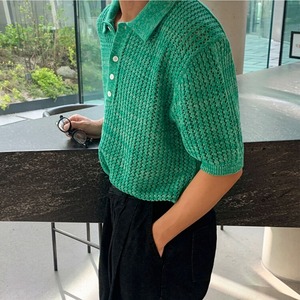 ルーズカラーニットポロシャツ　MT0080438