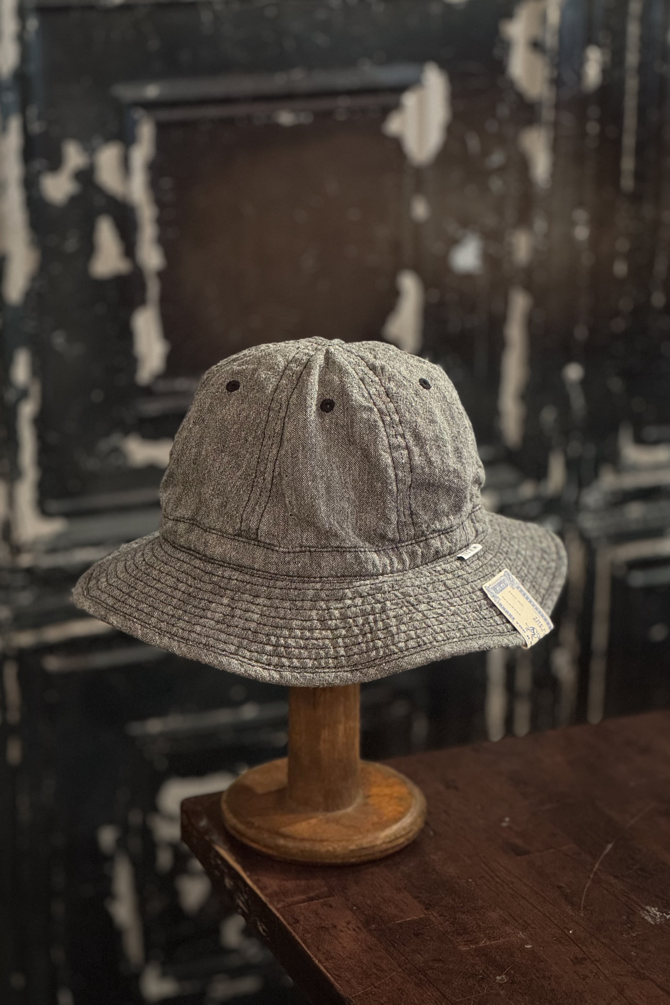 THE H.W.DOG&CO/エイチダブリュードッグ&コー LINEN FATIGUE HAT BLACK D-01139