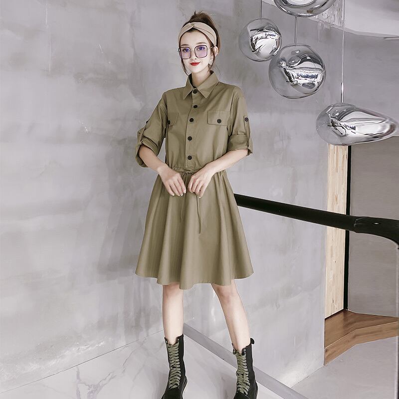 オータムブラウス ウェストドレス 薄手ロングスカート 大きめサイズ 秋物 ミックスインファッション13874930641