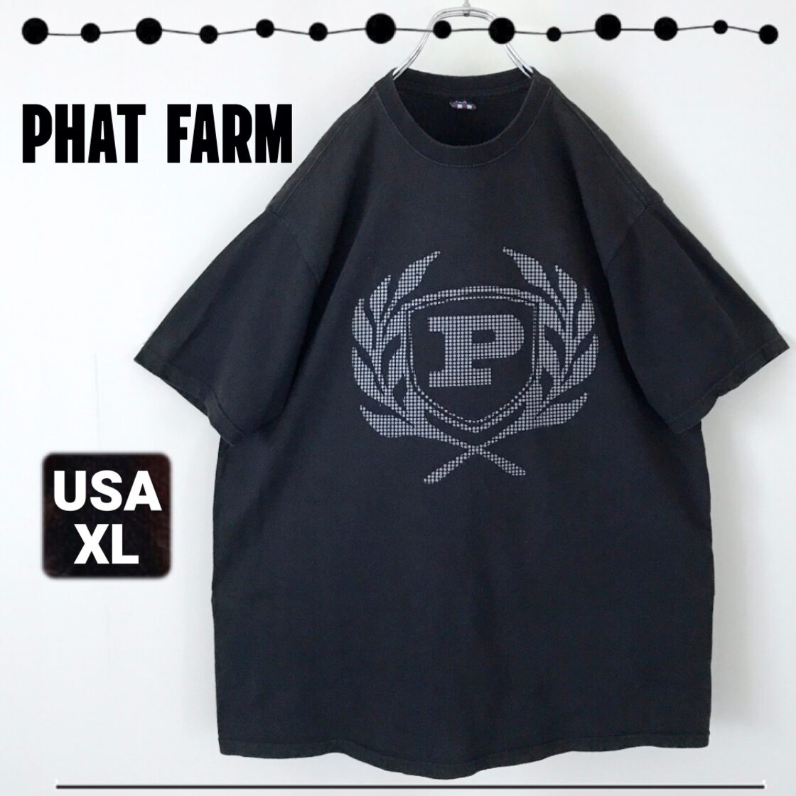 PHAT FARM/ファットファーム☆ロゴドットプリントTシャツ☆USAメンズL 