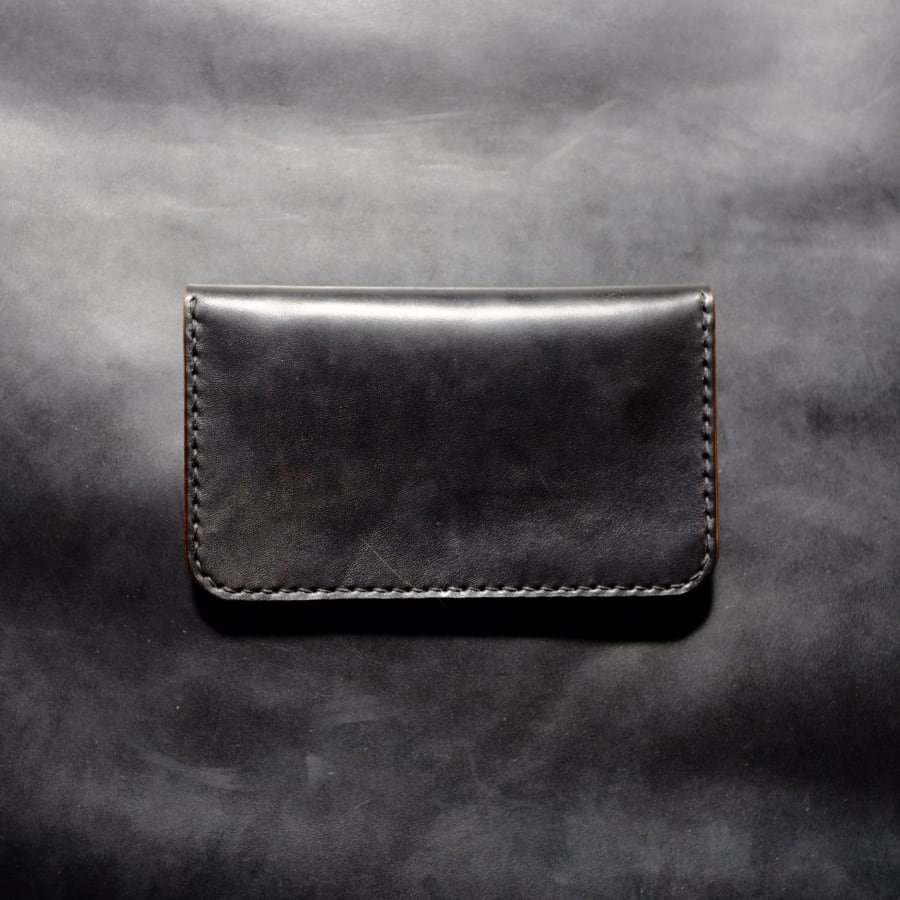 トラッカーウォレット　ミドル　黒　2層　極薄　キップシュリンク　MARYAM 在庫品】ミドルトラッカーウォレット 肆 MARYAM HORSEBUTT 弐層式