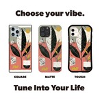 受注生産 iPhoneケース 葉っぱとコーラル紙片のボタニカルコラージュ｜植物モチーフ ZINE009D