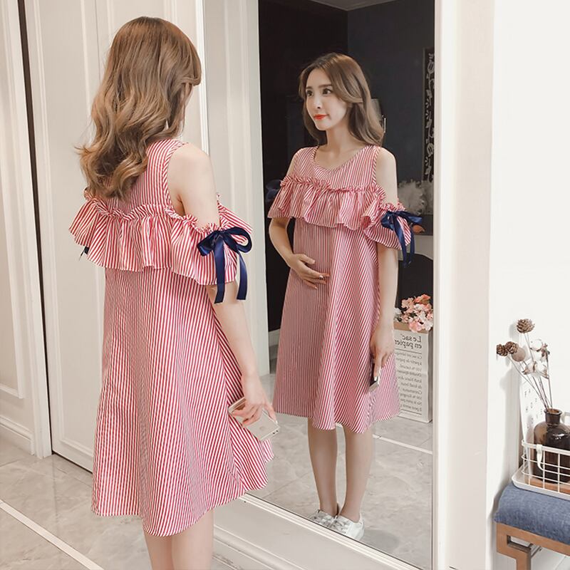 【新作】【送料無料】 夏のマタニティウェアファッションアウト母乳育児ドレスショルダー-ラインA-ライン母乳育児ドレスドレス サマー 夏物 AL expec314264756898